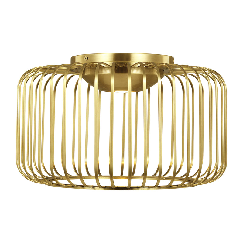 Kai 15" Flush Mount in Plated Brass