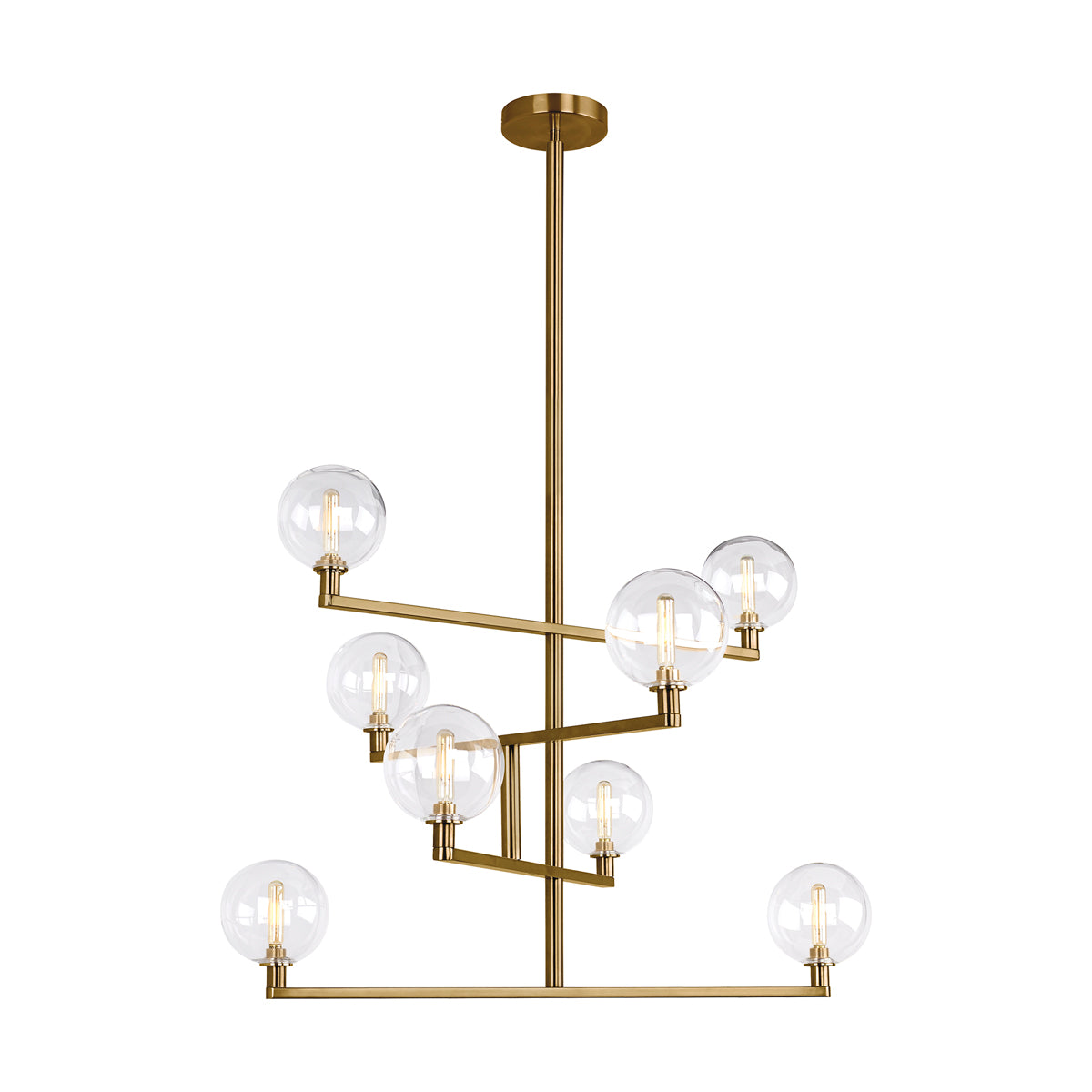 Gambit Chandelier in Aged Brass