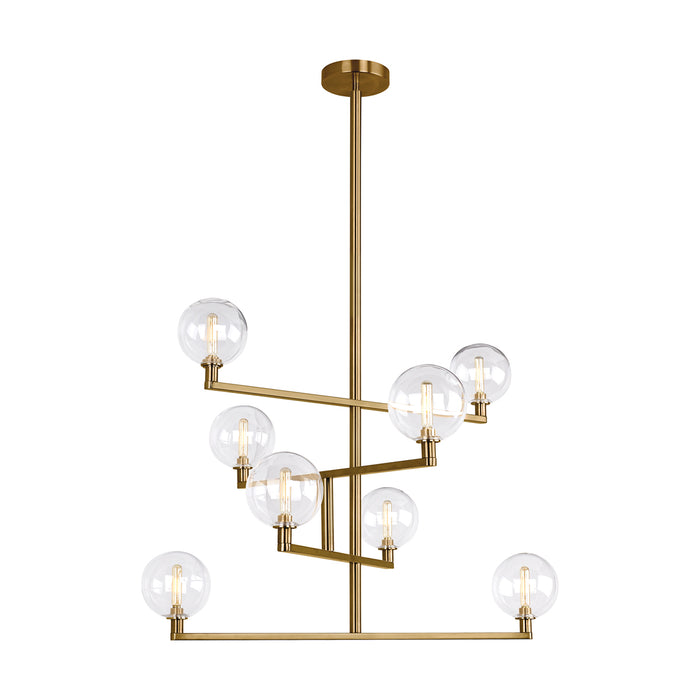 Gambit Chandelier in Aged Brass