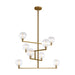 Gambit Chandelier in Aged Brass