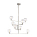 Gambit Chandelier in Satin Nickel