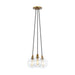 Gambit 3-Light Chandelier in Aged Brass
