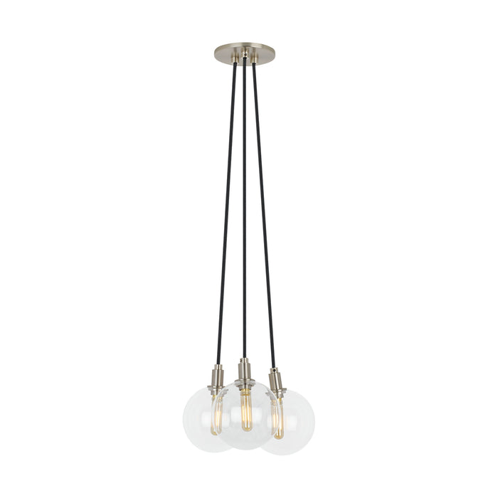 Gambit 3-Light Chandelier in Satin Nickel