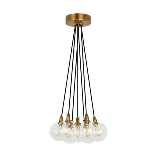 Gambit 7-Light Chandelier in Aged Brass