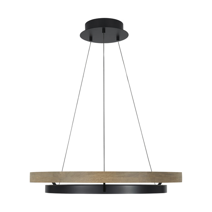 Grace 30" Chandelier in MATTE BLACK/WEATHERED OAK WOOD