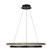 Grace 36" Chandelier in MATTE BLACK/WEATHERED OAK WOOD