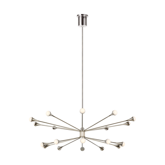 Lody 20-Light Chandelier in Polished Nickel