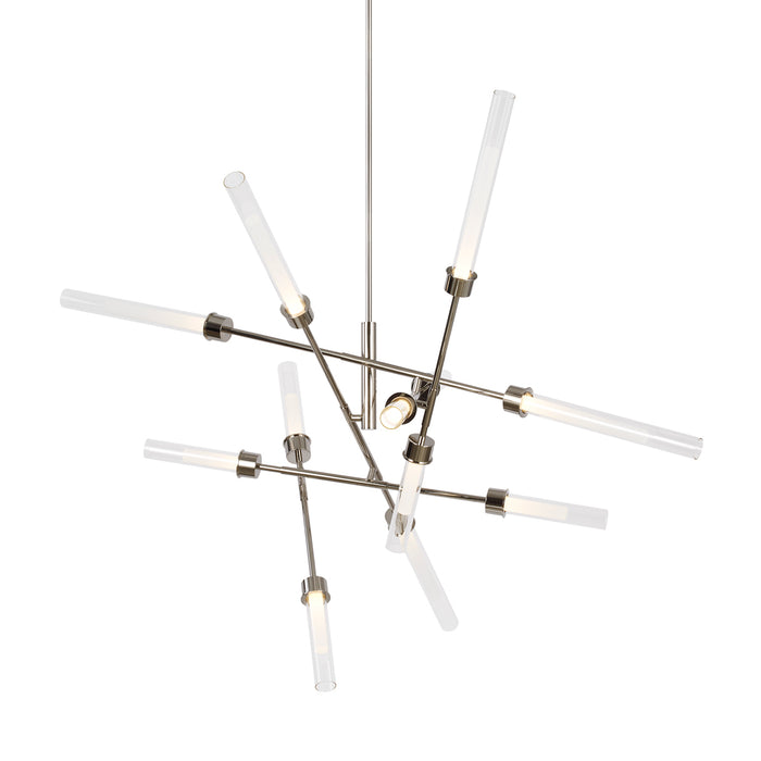 Linger 12-Light Abstract" Chandelier in Polished Nickel