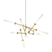 Linger 12-Light Abstract" Chandelier in Natural Brass