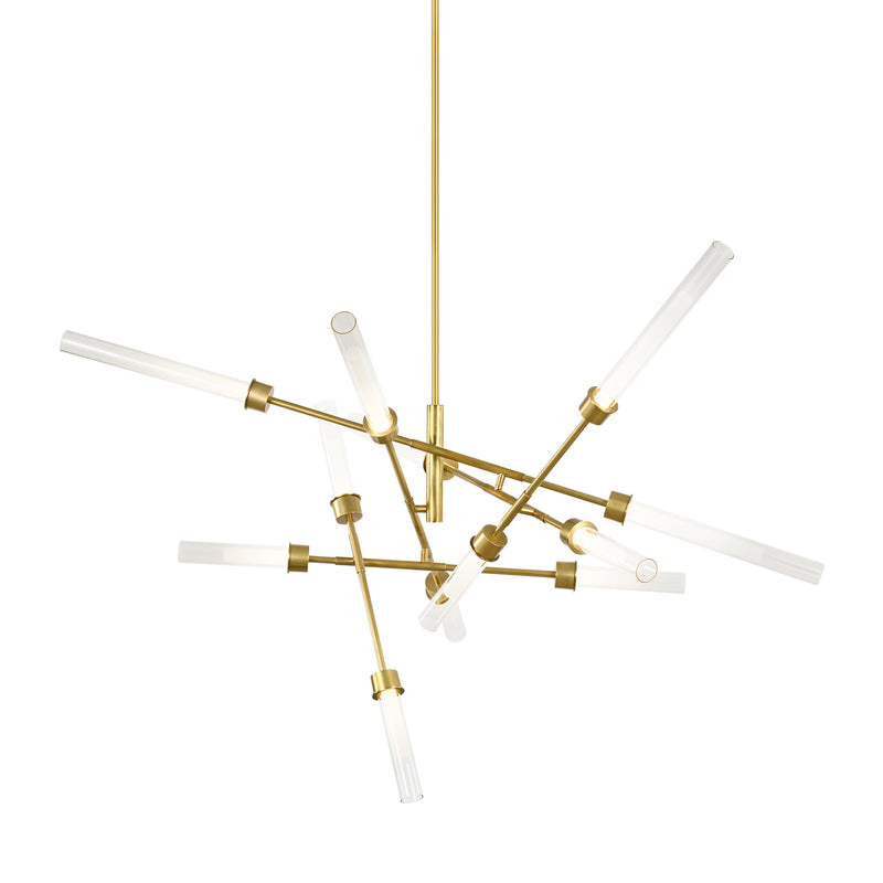 Linger 12-Light Abstract" Chandelier in Natural Brass