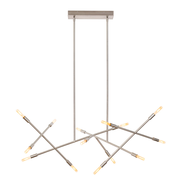 Line Wave 2 Chandelier in Satin Nickel