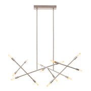 Line Wave 2 Chandelier in Satin Nickel