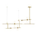 ModernRail Chandelier 2 in Aged Brass