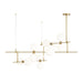 ModernRail Chandelier 2 in Aged Brass