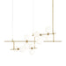 ModernRail Chandelier 2 in Aged Brass