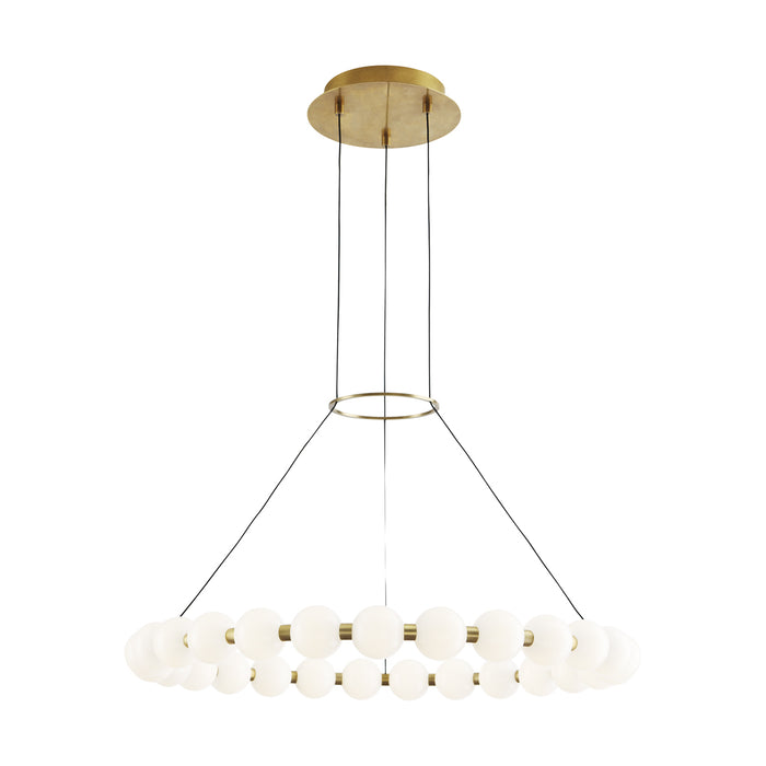 Orbet 30" Chandelier in Natural Brass