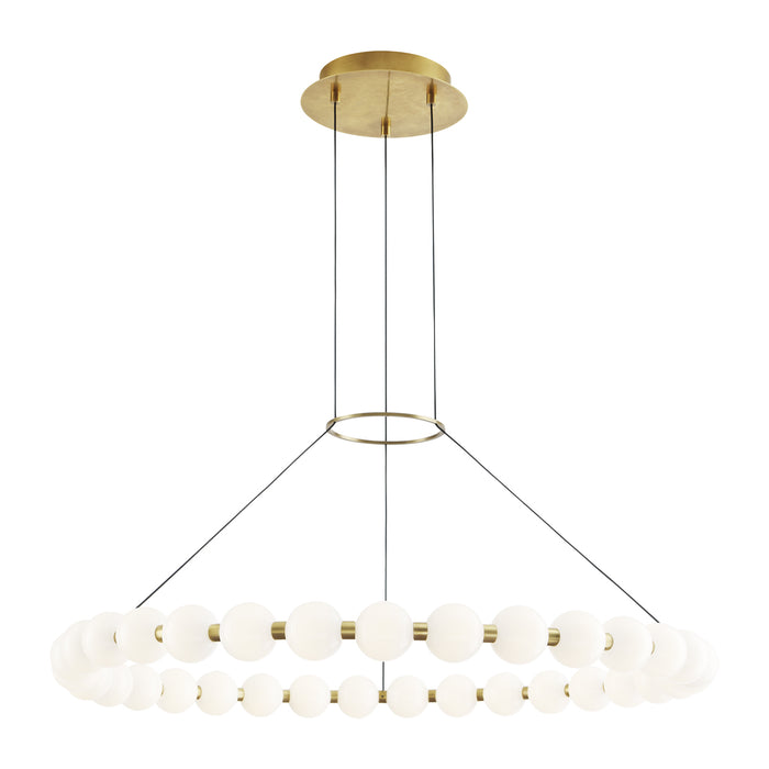Orbet 36" Chandelier in Natural Brass