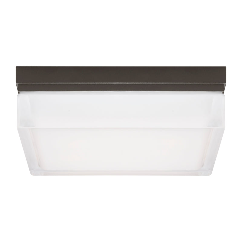 Boxie Large Outdoor Wall Sconce/Flush Mount in Bronze