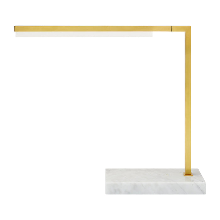 Klee 18" Table Lamp in NATURAL BRASS/WHITE MARBLE