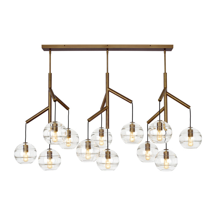 Sedona Triple Chandelier in Aged Brass