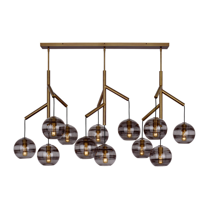 Sedona Triple Chandelier in Aged Brass