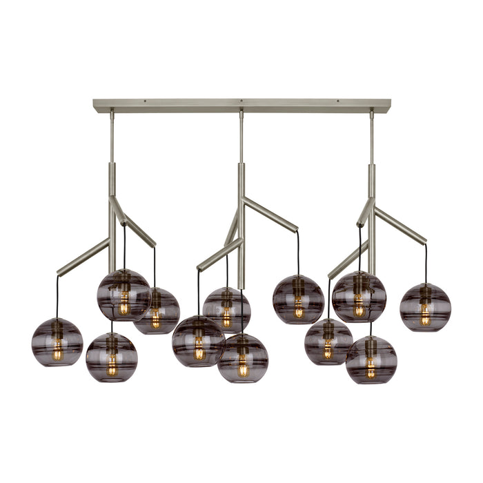Sedona Triple Chandelier in Satin Nickel