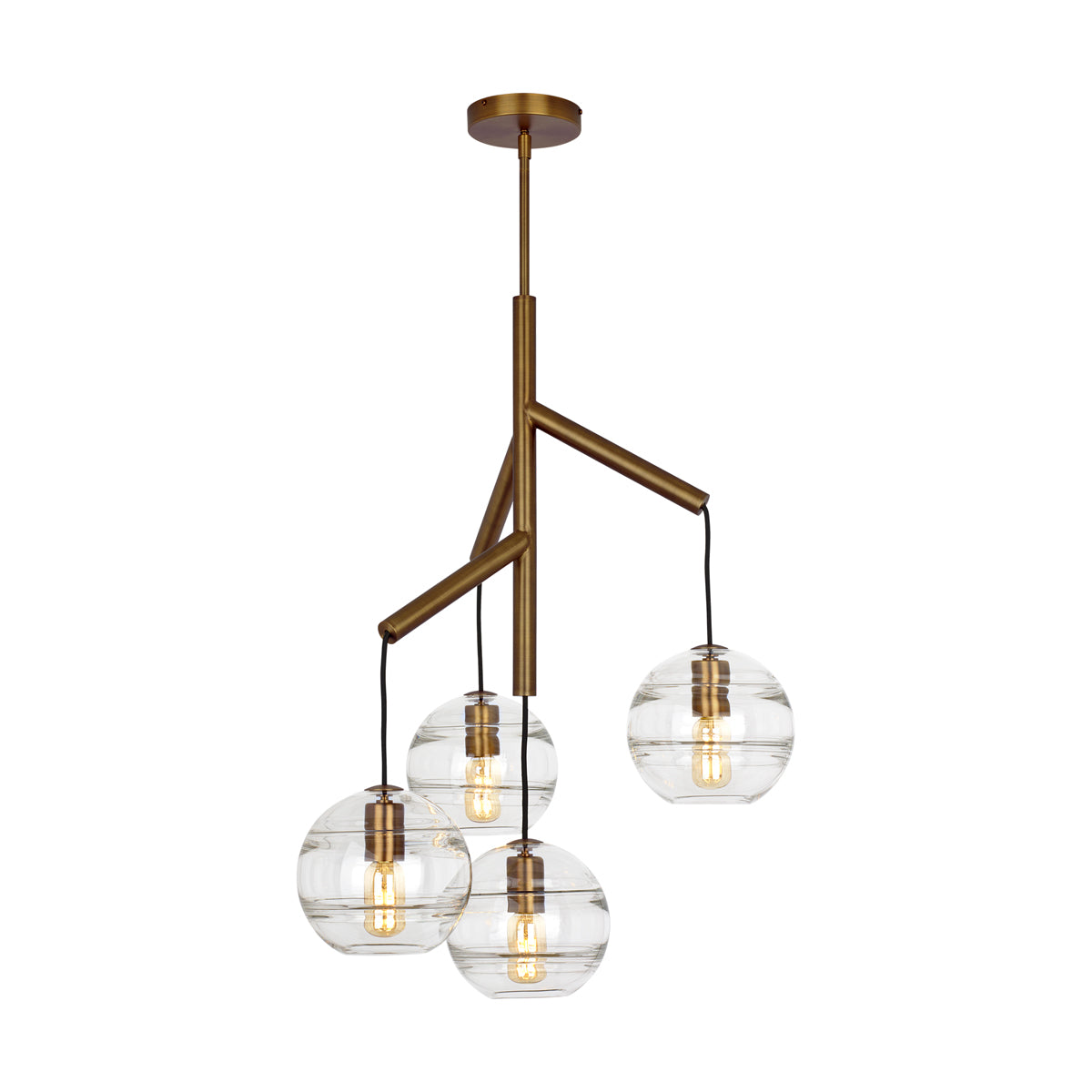 Sedona Single Chandelier in Aged Brass