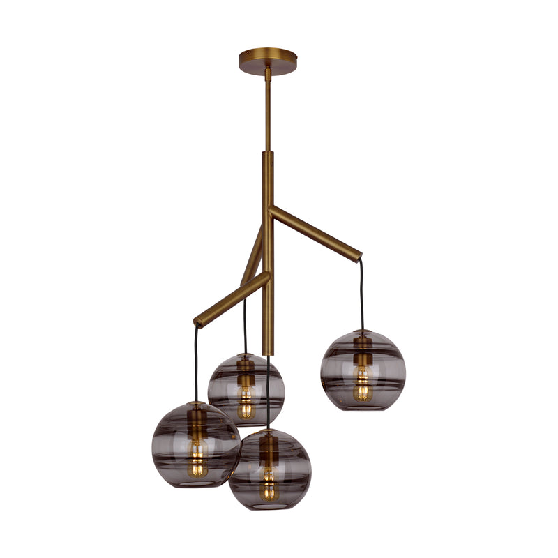 Sedona Single Chandelier in Aged Brass