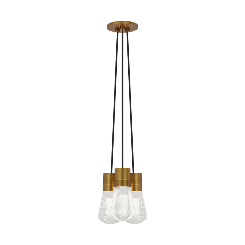 Alva 3-Light Pendant in Aged Brass
