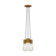 Alva 3-Light Pendant in Aged Brass