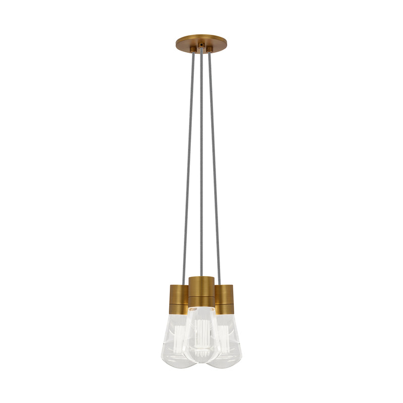 Alva 3-Light Pendant in Aged Brass