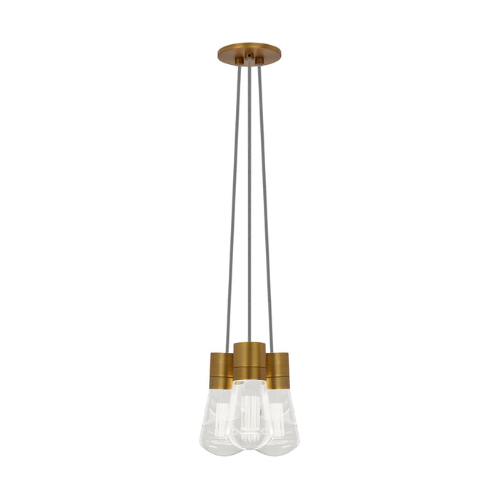 Alva 3-Light Pendant in Aged Brass