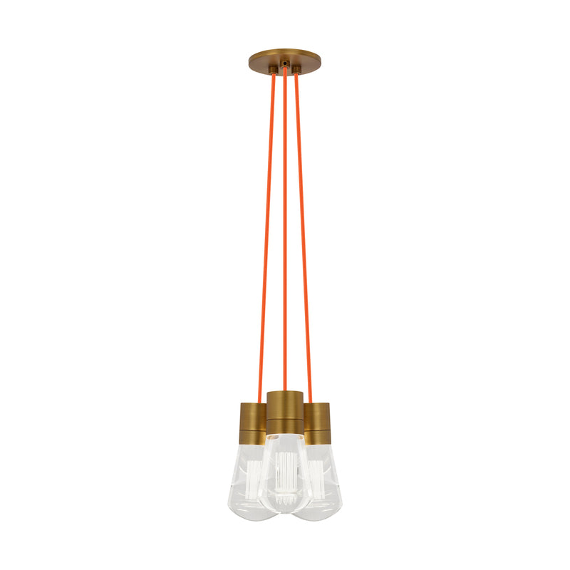 Alva 3-Light Pendant in Aged Brass