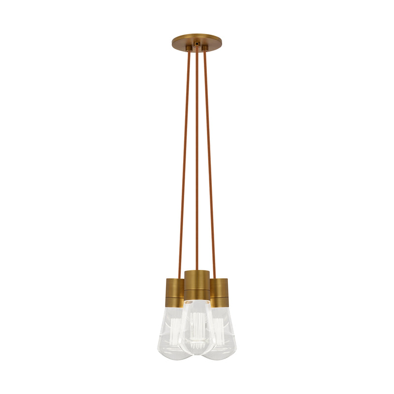 Alva 3-Light Pendant in Aged Brass