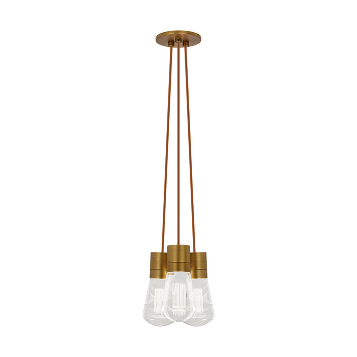 Alva 3-Light Pendant in Aged Brass