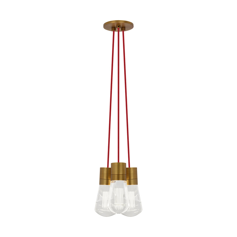 Alva 3-Light Pendant in Aged Brass