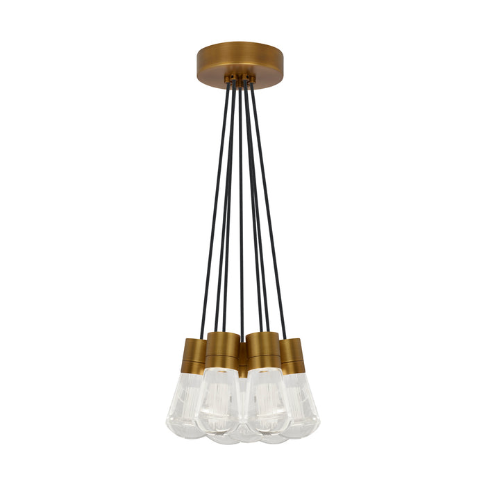 Alva 7-Light Pendant in Aged Brass