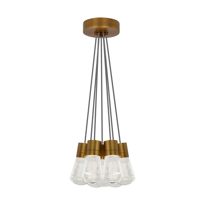 Alva 7-Light Pendant in Aged Brass