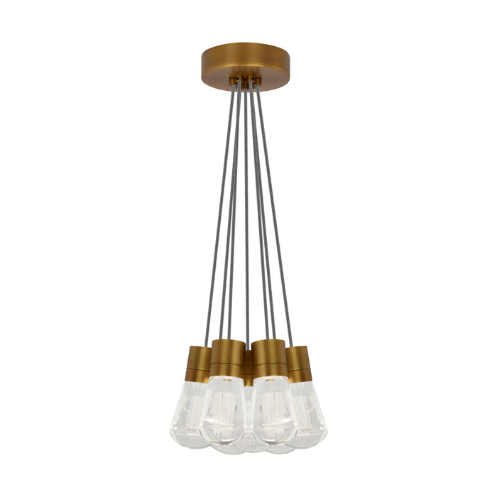 Alva 7-Light Pendant in Aged Brass