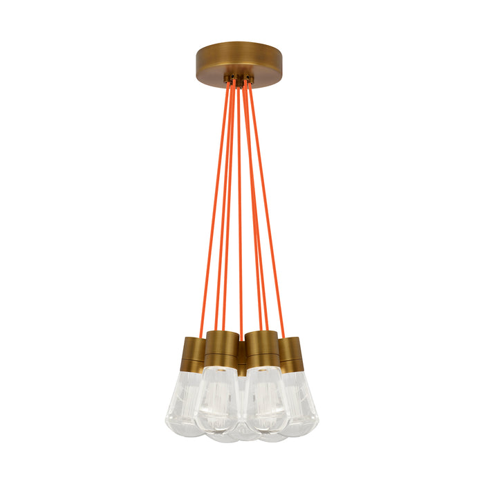 Alva 7-Light Pendant in Aged Brass