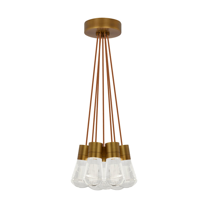 Alva 7-Light Pendant in Aged Brass