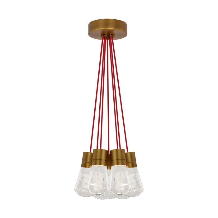 Alva 7-Light Pendant in Aged Brass