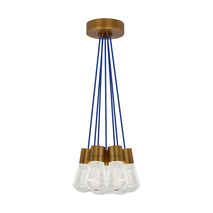 Alva 7-Light Pendant in Aged Brass