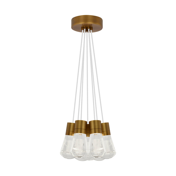 Alva 7-Light Pendant in Aged Brass