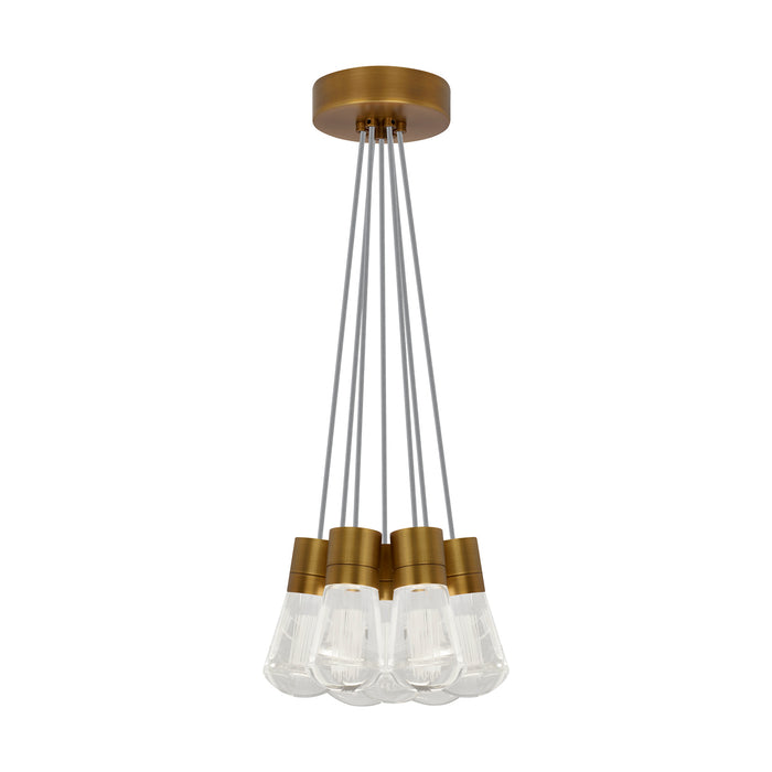 Alva 7-Light Pendant in Aged Brass
