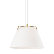 Devin Pendant in Satin Gold/White