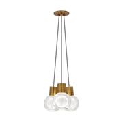 Mina 3-Light Pendant in Aged Brass