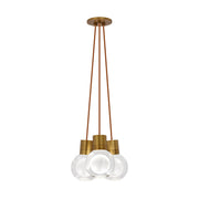 Mina 3-Light Pendant in Aged Brass