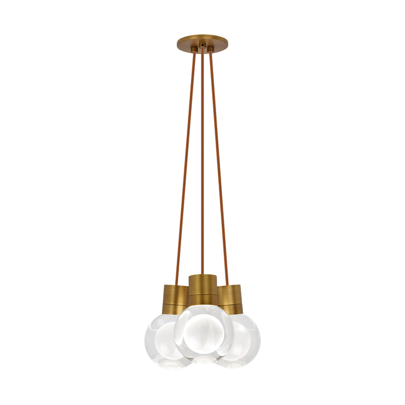 Mina 3-Light Pendant in Aged Brass