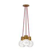 Mina 3-Light Pendant in Aged Brass